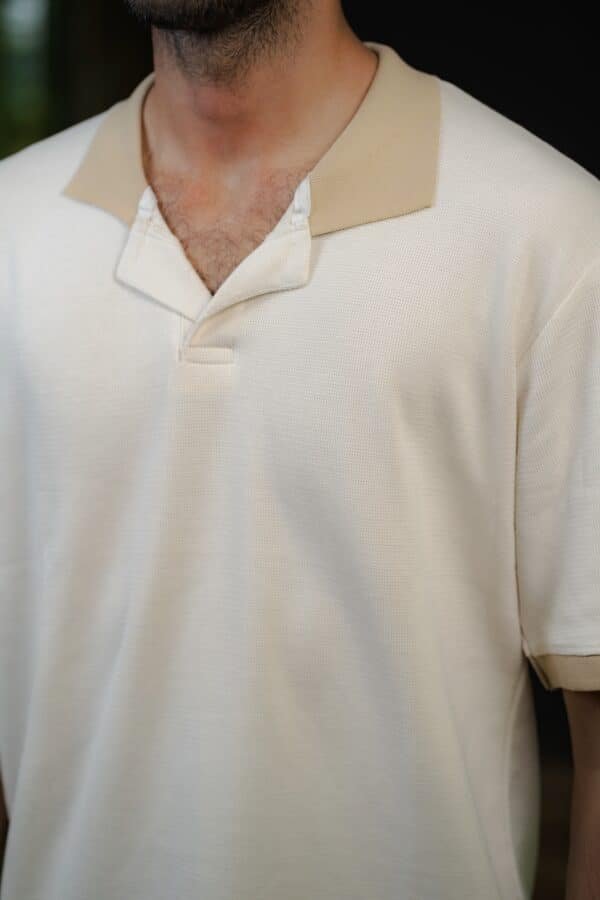 Impresso Classic Cuban Collar Polo (Cream) - Image 3