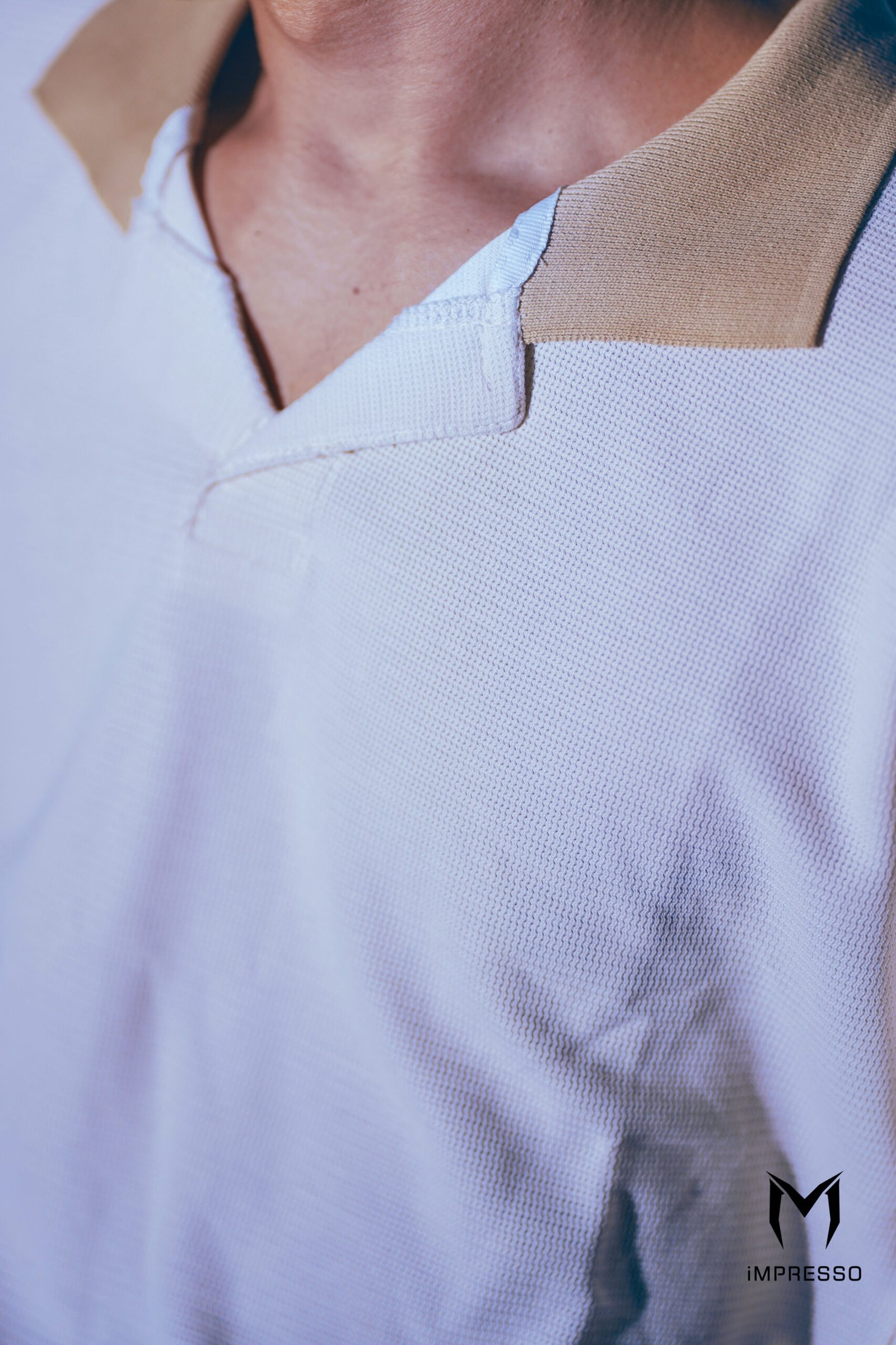 Impresso Classic Cuban Collar Polo (Cream) - Image 3